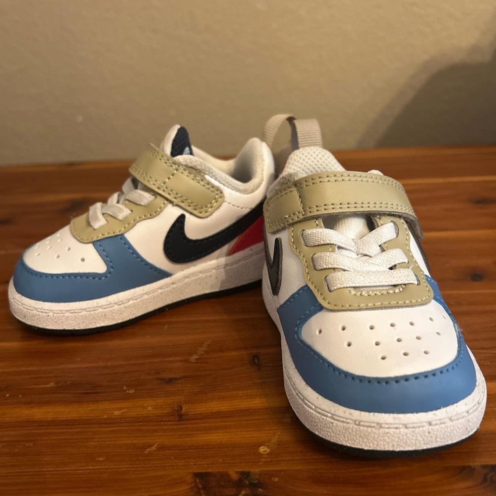 Nike Baby Walker Shoes - Blue, White, Tan